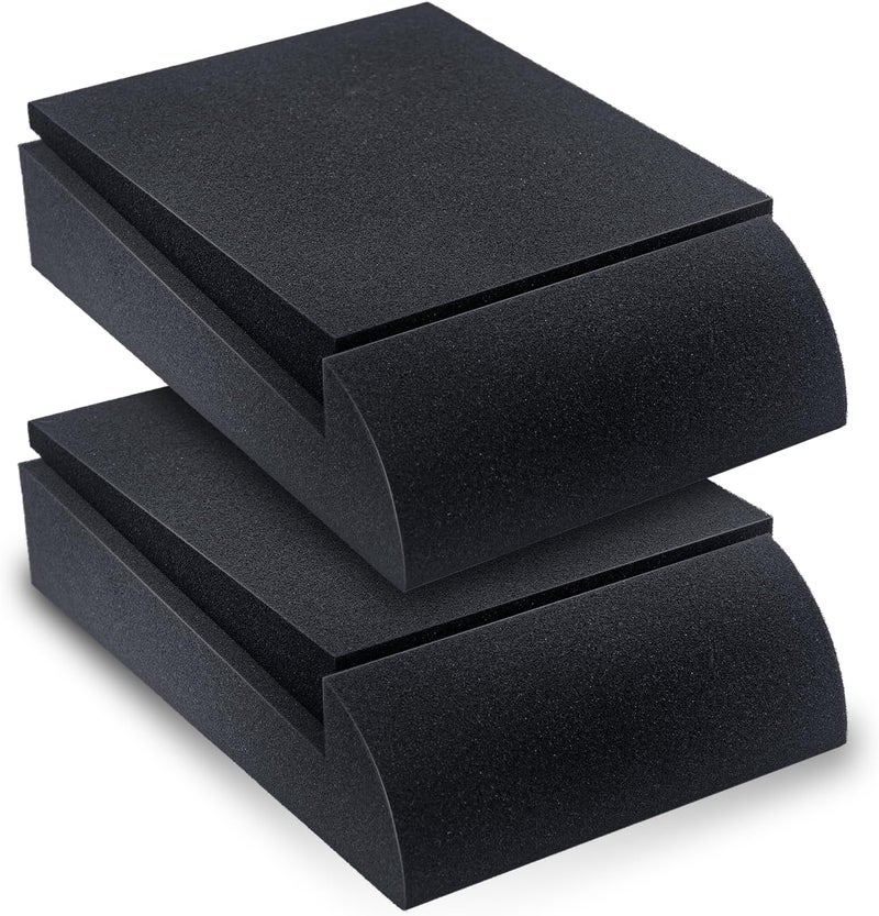 Liquid Stands Studio Monitor Sound Isolation Pads for Speakers 3"-4.5" High-Density Speaker Foam Pads That Prevents Vibrations Angled Speaker Riser - Acoustic Speaker Isolation Pad for Floor, Desktop - Image 1